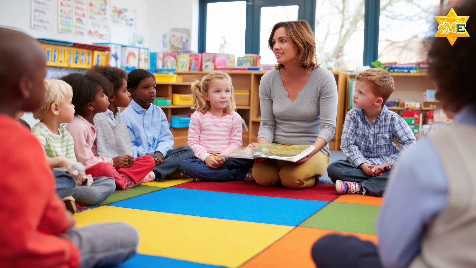 giáo viên hướng dẫn trẻ trong lớp học đặc biệt